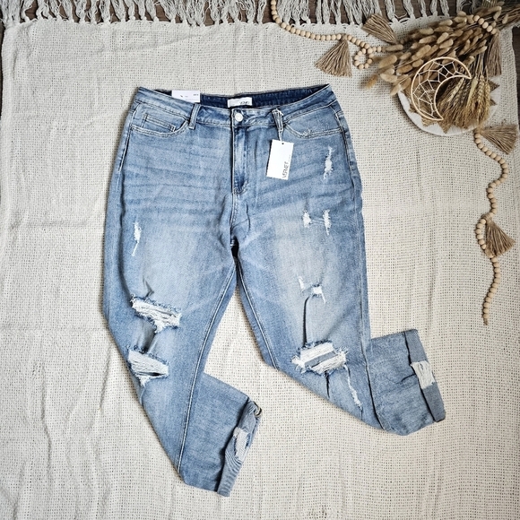 VERVET BY FLYING MONKEY Boyfriend Jeans Plus Size 22W Dreamland - Picture 4 of 13